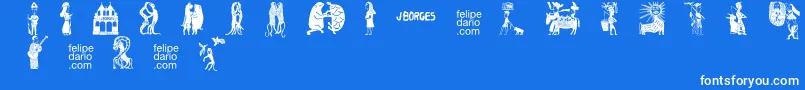 FD  J Borges 2 OT Font – White Fonts on Blue Background