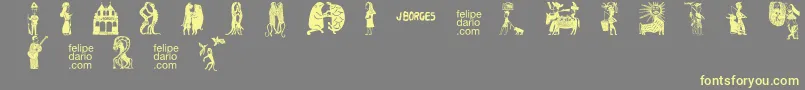 FD  J Borges 2 OT Font – Yellow Fonts on Gray Background