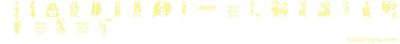 FD  J Borges 2 OT Font – Yellow Fonts on White Background