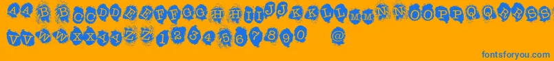 FE Fingerprints Inside Font – Blue Fonts on Orange Background