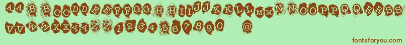 FE Fingerprints Inside Font – Brown Fonts on Green Background