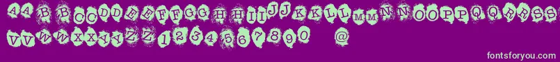 FE Fingerprints Inside-fontti – vihreät fontit violetilla taustalla