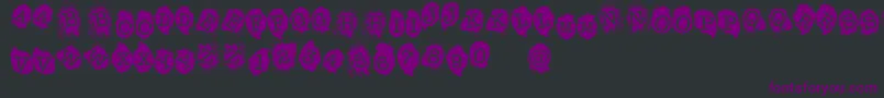 Weitere Informationen zur FE Fingerprints Inside-Schriftart FE Fingerprints Inside-Schriftart – Violette Schriften auf schwarzem Hintergrund