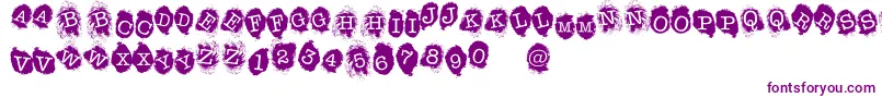 FE Fingerprints Inside Font – Purple Fonts on White Background