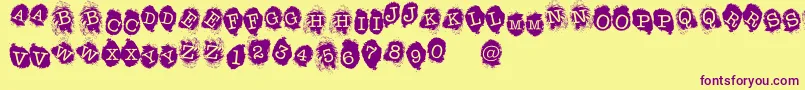 FE Fingerprints Inside-Schriftart – Violette Schriften auf gelbem Hintergrund