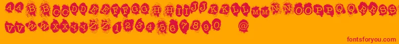 FE Fingerprints Inside Font – Red Fonts on Orange Background
