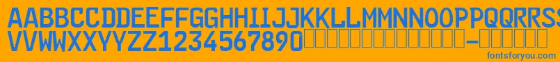 FE FONT Font – Blue Fonts on Orange Background