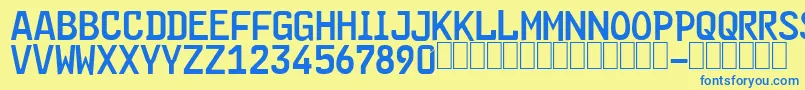 Шрифт FE FONT – синие шрифты на жёлтом фоне