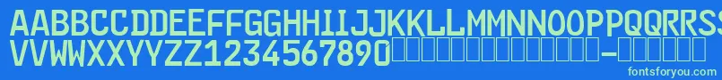 Шрифт FE FONT – зелёные шрифты на синем фоне