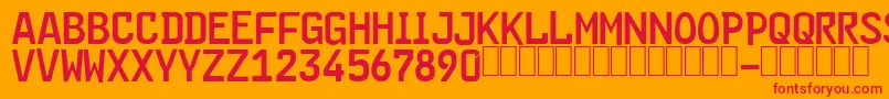 FE FONT Font – Red Fonts on Orange Background