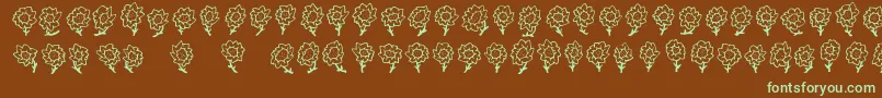 FE Majas Flowers Font – Green Fonts on Brown Background