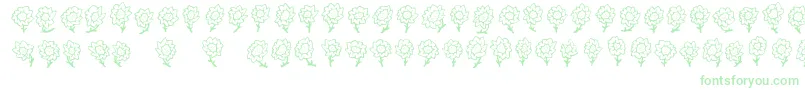 FE Majas Flowers Font – Green Fonts on White Background