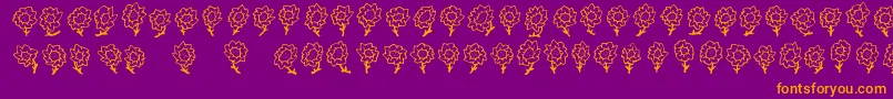 FE Majas Flowers Font – Orange Fonts on Purple Background