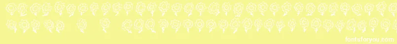 FE Majas Flowers Font – White Fonts on Yellow Background