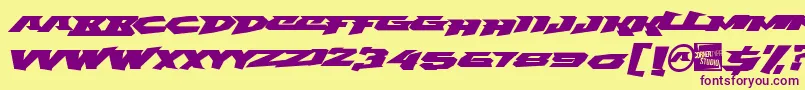 fear No more Font – Purple Fonts on Yellow Background