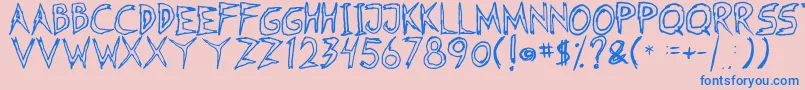 Fearless Coyne Hollow Font – Blue Fonts on Pink Background