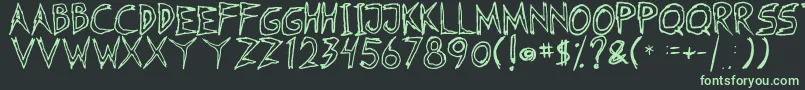 Fearless Coyne Hollow Font – Green Fonts on Black Background