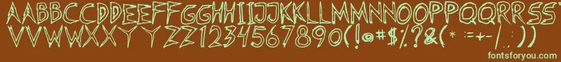 Fearless Coyne Hollow Font – Green Fonts on Brown Background