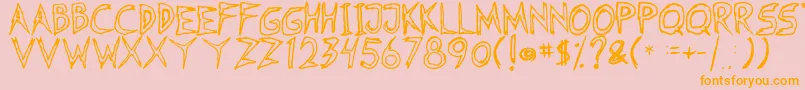 Fearless Coyne Hollow Font – Orange Fonts on Pink Background