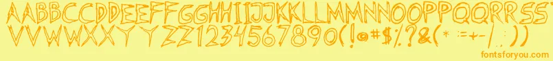 Fearless Coyne Hollow Font – Orange Fonts on Yellow Background