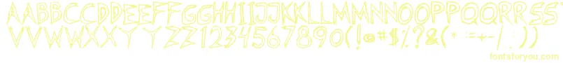 Fearless Coyne Hollow Font – Yellow Fonts on White Background