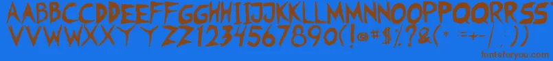 Saiba mais sobre a fonte Fearless Coyne Shadow Fonte Fearless Coyne Shadow – fontes marrons em um fundo azul