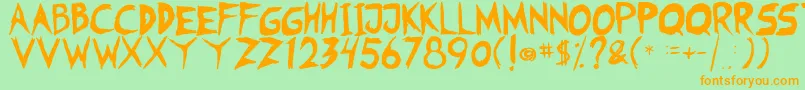 Шрифт Fearless Coyne Shadow – оранжевые шрифты на зелёном фоне