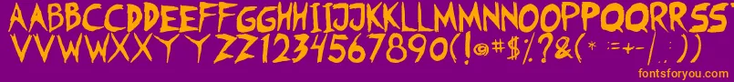 Fearless Coyne Shadow Font – Orange Fonts on Purple Background