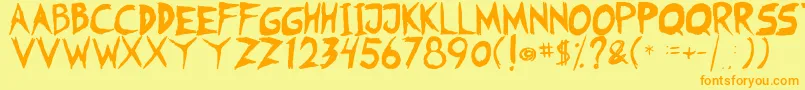 Fearless Coyne Shadow-fontti – oranssit fontit keltaisella taustalla