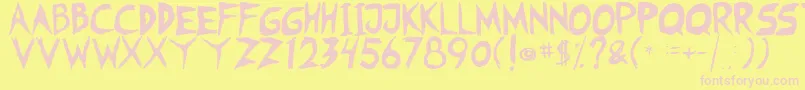 Fearless Coyne Shadow Font – Pink Fonts on Yellow Background