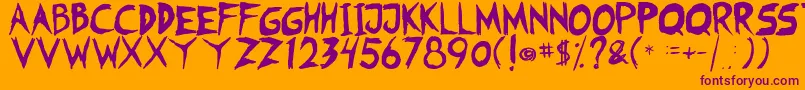 Fearless Coyne Shadow Font – Purple Fonts on Orange Background