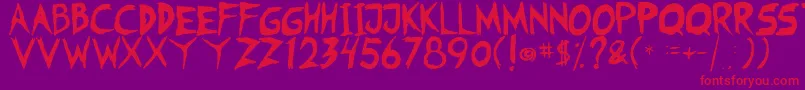 Шрифт Fearless Coyne Shadow – красные шрифты на фиолетовом фоне