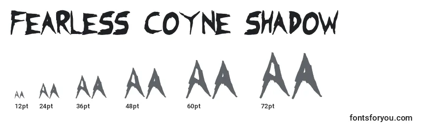 Größen der Schriftart Fearless Coyne Shadow