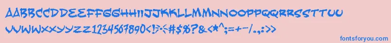 フォントfearless – ピンクの背景に青い文字