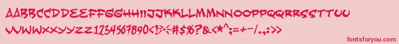 フォントfearless – ピンクの背景に赤い文字