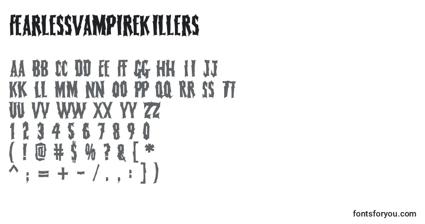 Fuente FearlessVampireKillers (126451) - alfabeto, números, caracteres especiales