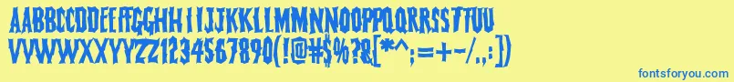 FearlessVampireKillers Font – Blue Fonts on Yellow Background