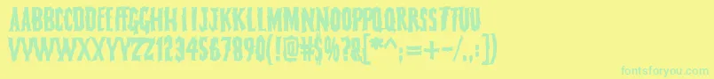 FearlessVampireKillers Font – Green Fonts on Yellow Background
