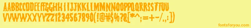 FearlessVampireKillers Font – Orange Fonts on Yellow Background