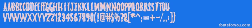FearlessVampireKillers Font – Pink Fonts on Blue Background