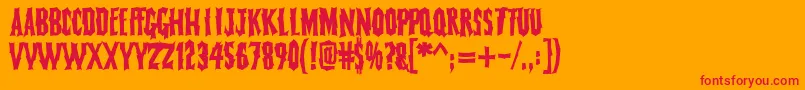 FearlessVampireKillers Font – Red Fonts on Orange Background