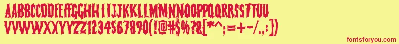 FearlessVampireKillers Font – Red Fonts on Yellow Background