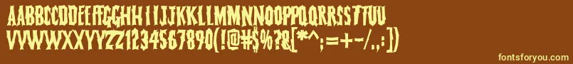 FearlessVampireKillers Font – Yellow Fonts on Brown Background