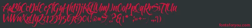 Feathergraphy Clean Font – Red Fonts on Black Background