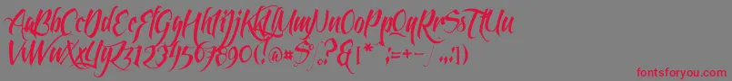 Feathergraphy Clean Font – Red Fonts on Gray Background