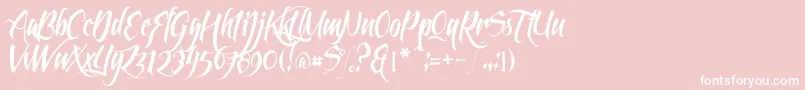 Feathergraphy Clean Font – White Fonts on Pink Background