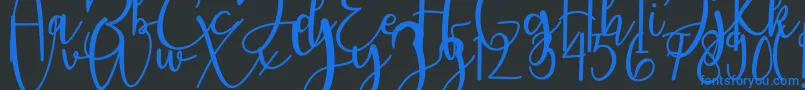 featrisse-Schriftart – Blaue Schriften auf schwarzem Hintergrund