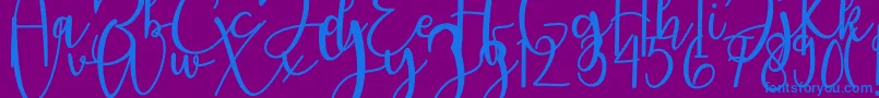 featrisse-fontti – siniset fontit violetilla taustalla