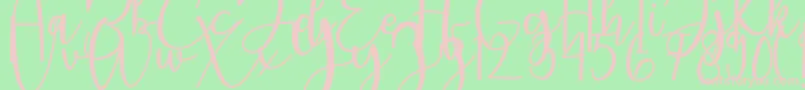 featrisse-Schriftart – Rosa Schriften auf grünem Hintergrund