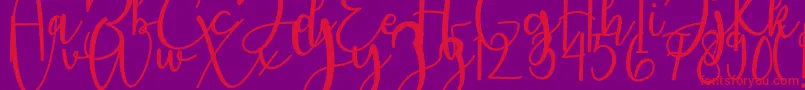 featrisse-Schriftart – Rote Schriften auf violettem Hintergrund